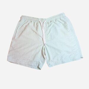 mint green nylon shorts for men size medium, with stretch waistband